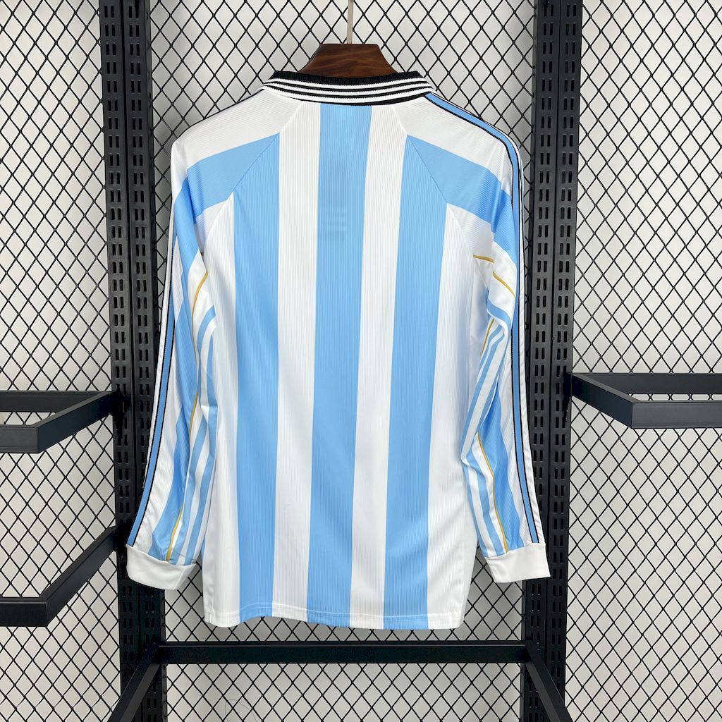 Camiseta Argentina 1998 Manga Larga - Local - Retro