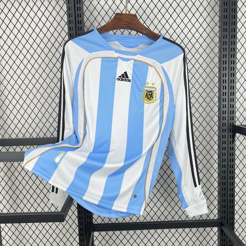 Camiseta Argentina 2006 Manga Larga - Local - Retro