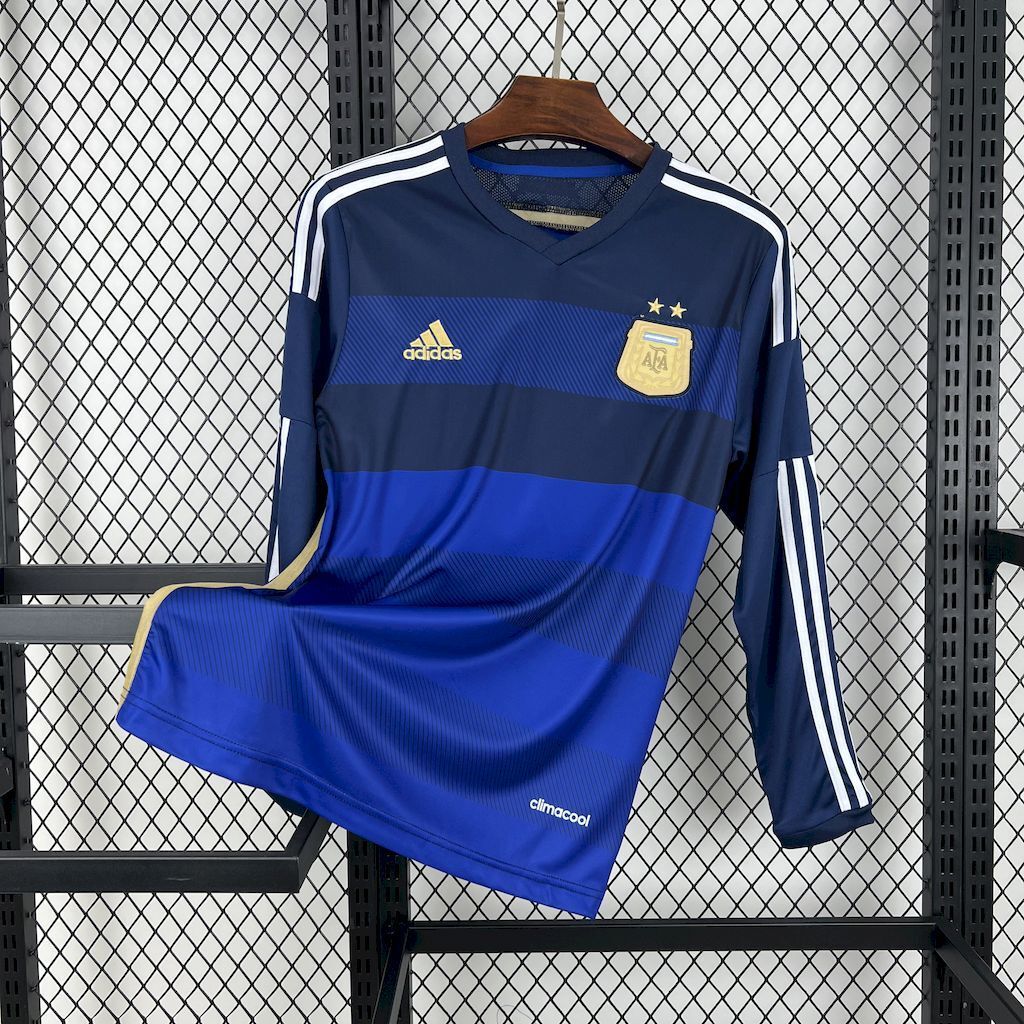 Camiseta Argentina 2014 Manga Larga - Visitante - Retro