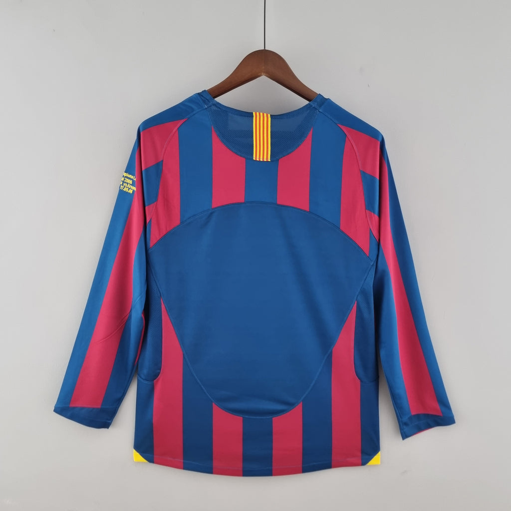 Camiseta Barcelona 2005-06 Manga Larga - Local - Retro