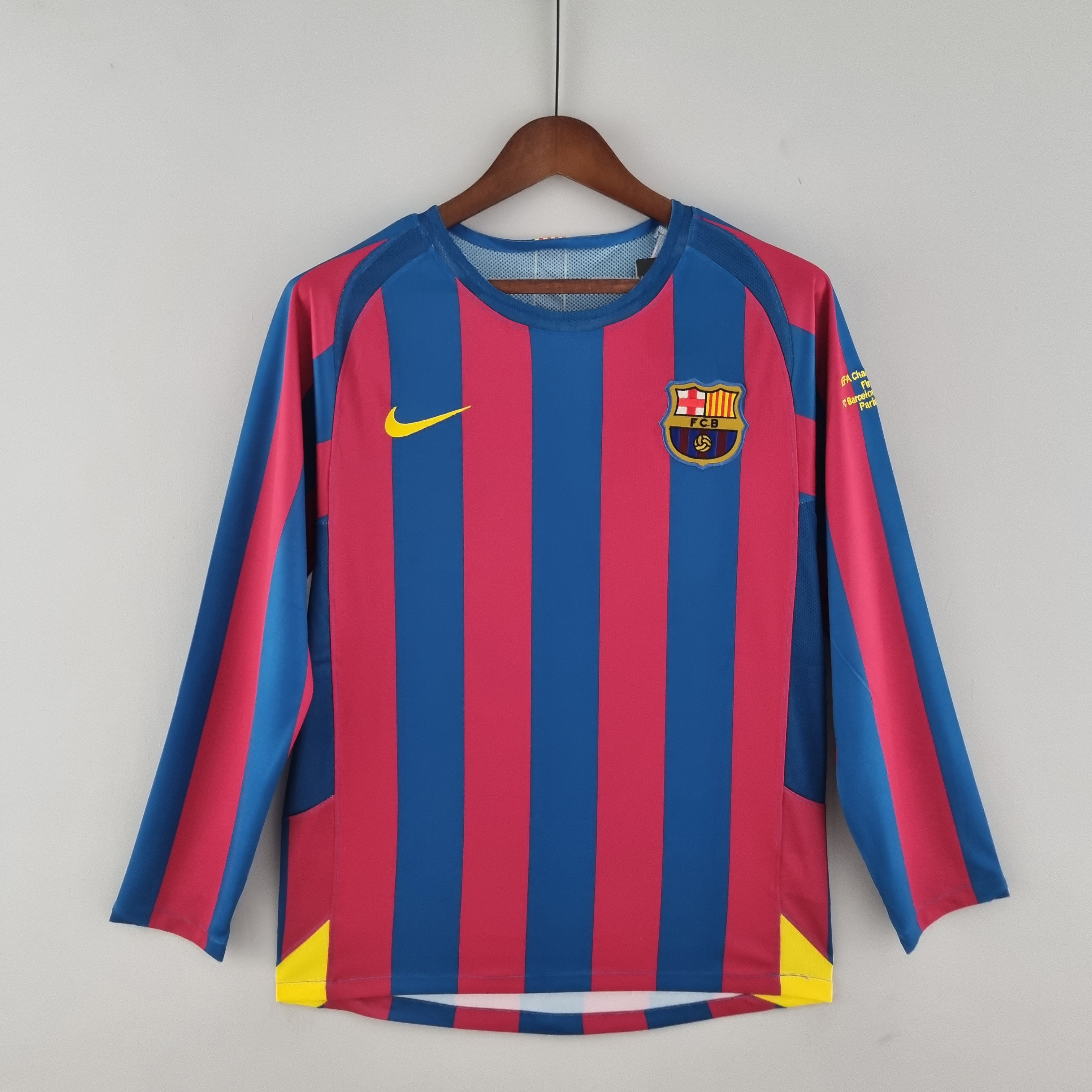Camiseta Barcelona 2005-06 Manga Larga - Local - Retro