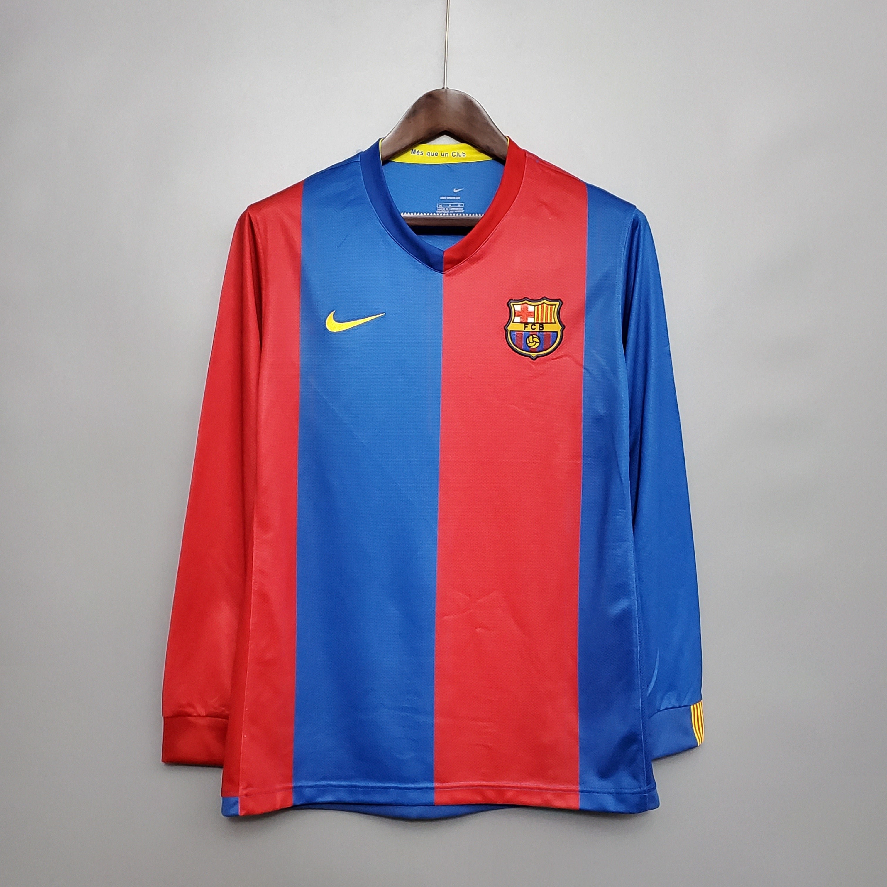 Camiseta Barcelona 2006-07 Manga Larga - Local - Retro