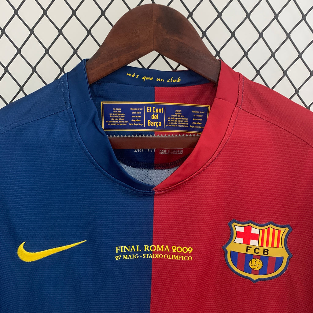 Camiseta Barcelona 2008-09 Manga Larga - Local - Retro