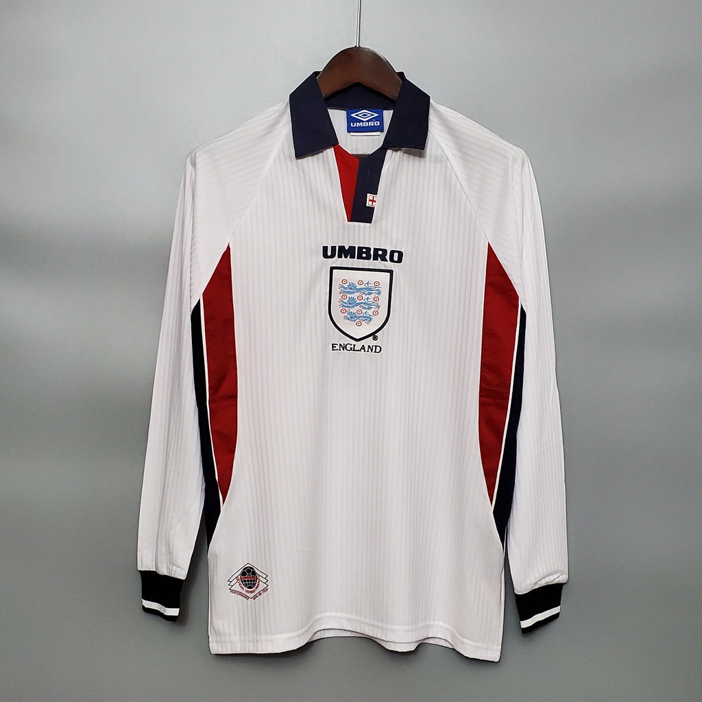 Camiseta Inglaterra 1998 Manga Larga - Local - Retro