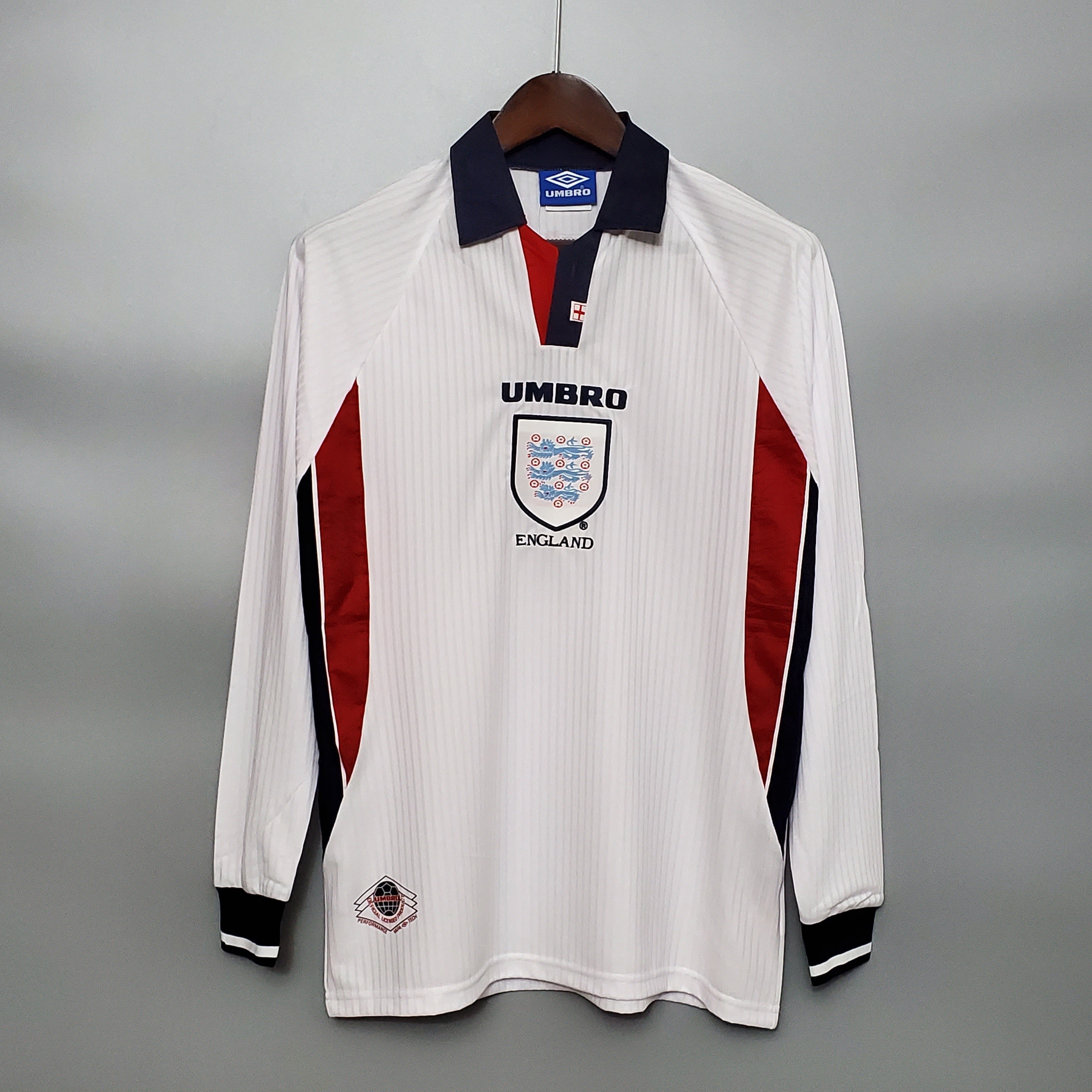 Camiseta Inglaterra 1998 Manga Larga - Local - Retro