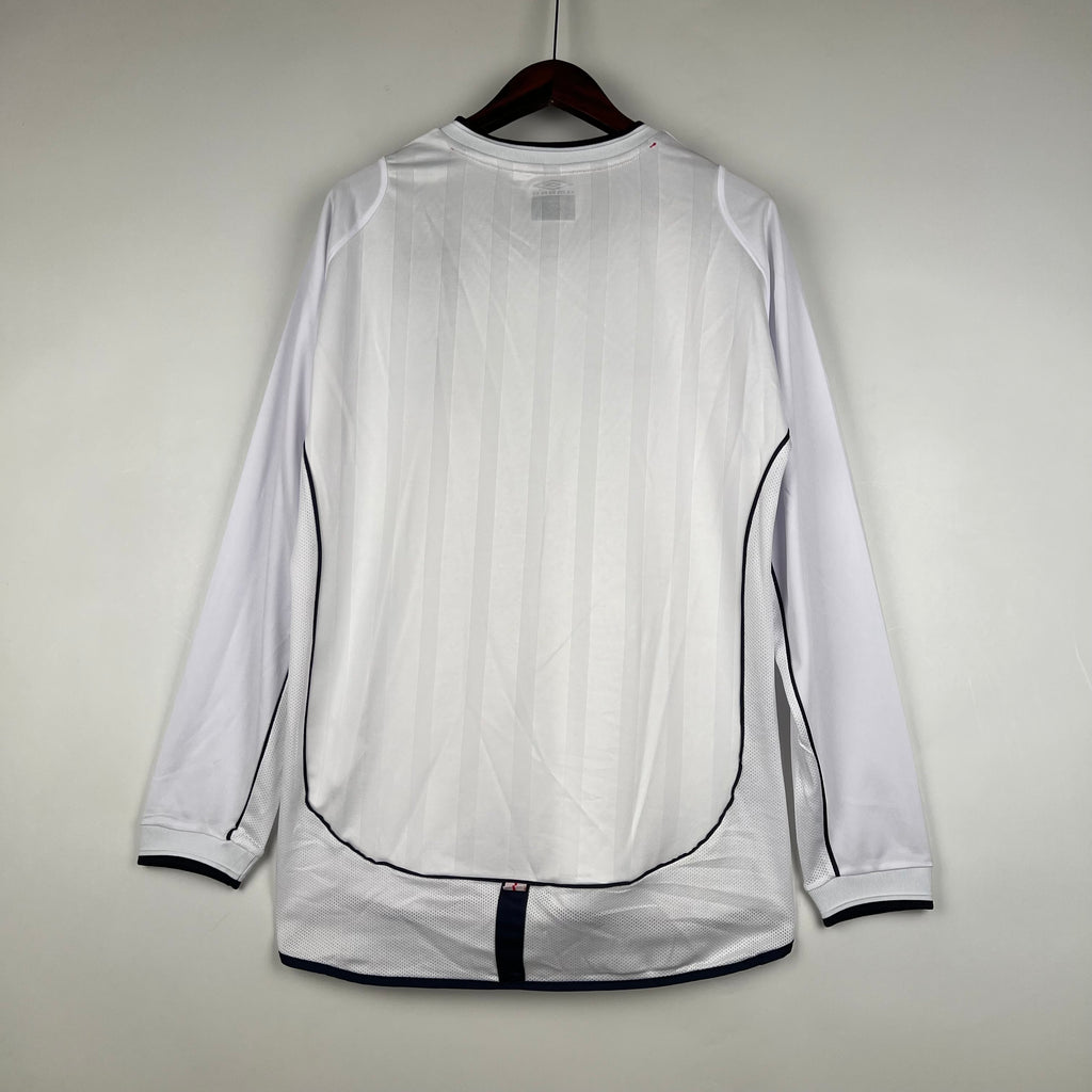 Camiseta Inglaterra 2002 Manga Larga - Local - Retro