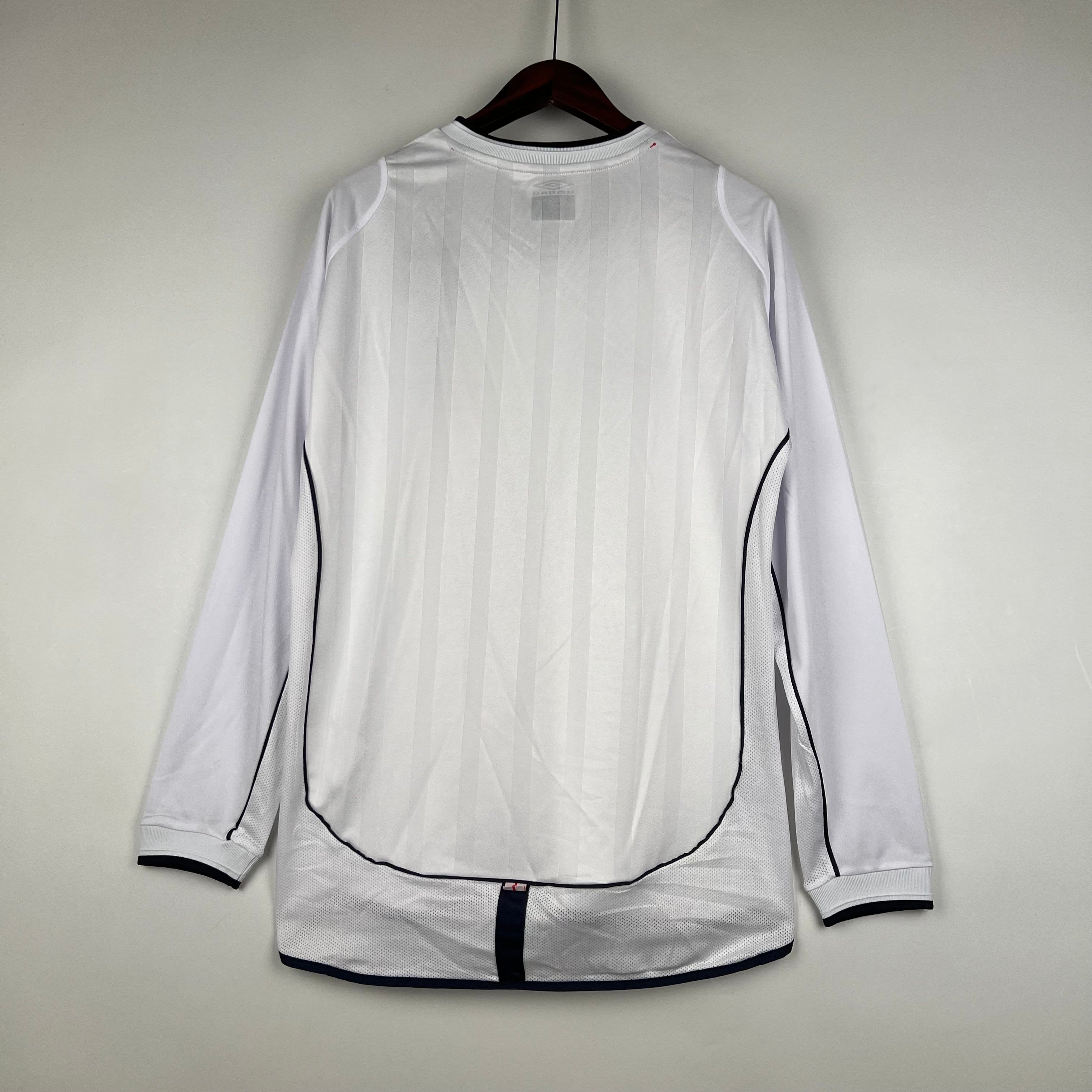 Camiseta Inglaterra 2002 Manga Larga - Local - Retro