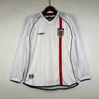 Camiseta Inglaterra 2002 Manga Larga - Local - Retro