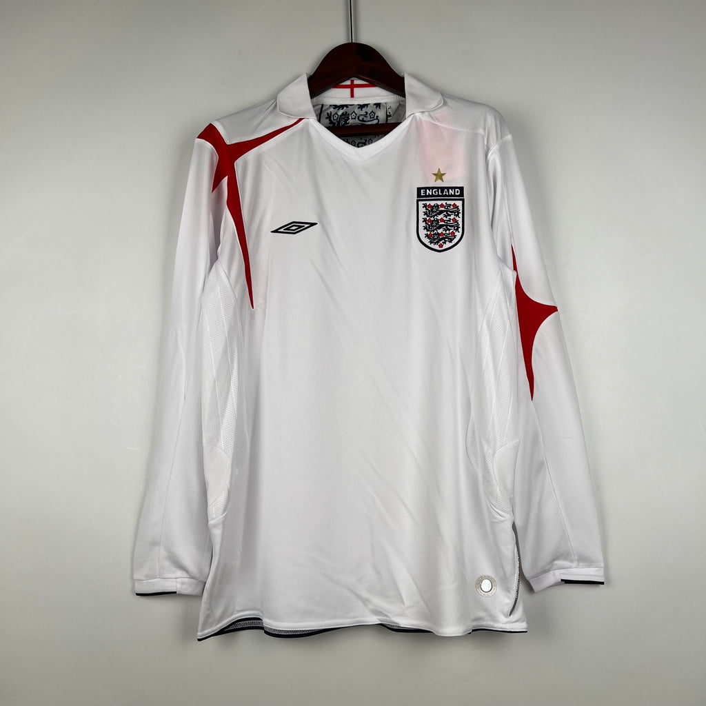 Camiseta Inglaterra 2006 Manga Larga - Local - Retro