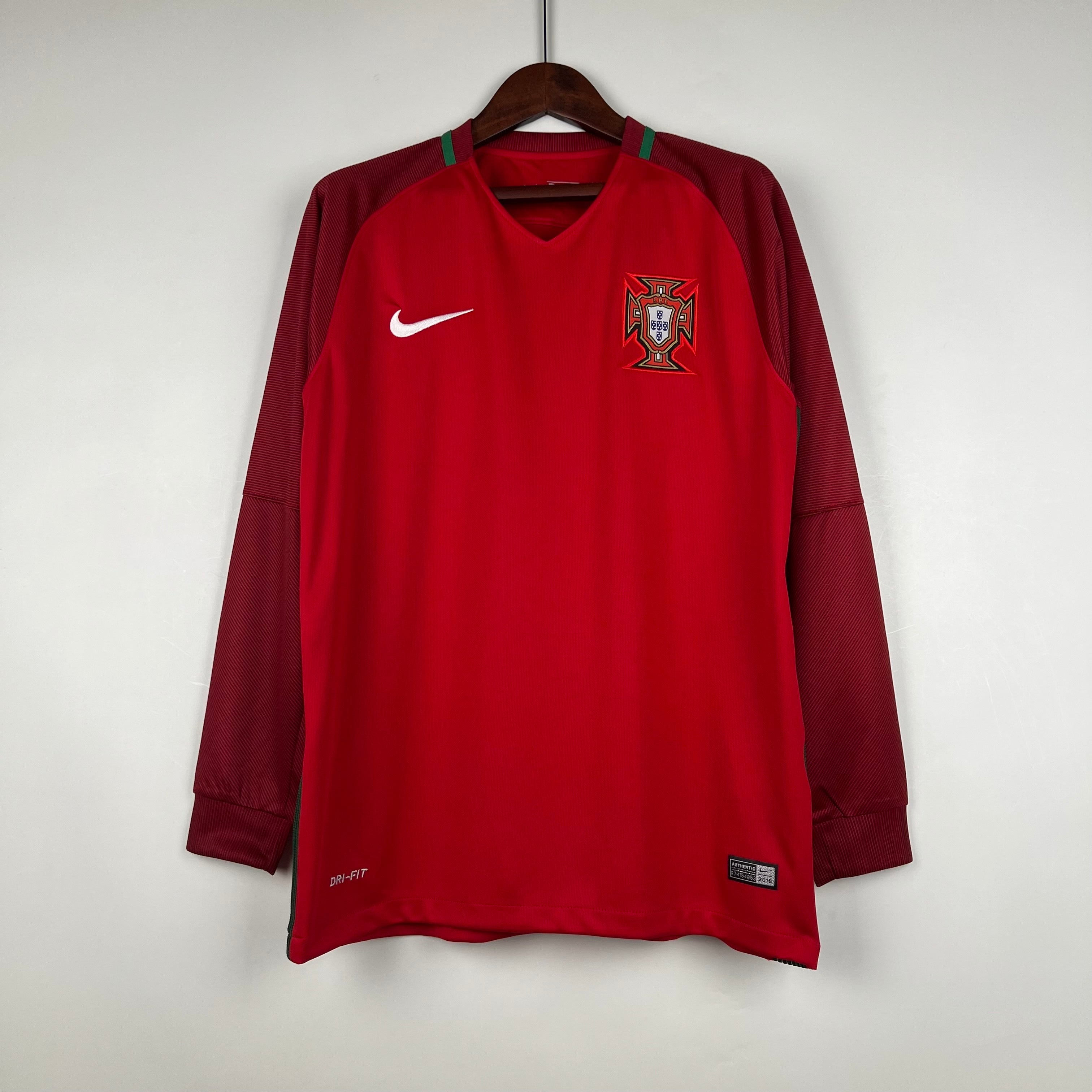 Camiseta Portugal 2016 Manga Larga - Local - Retro